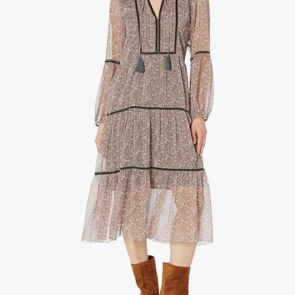 Lucky brand boho tiered maxi dress